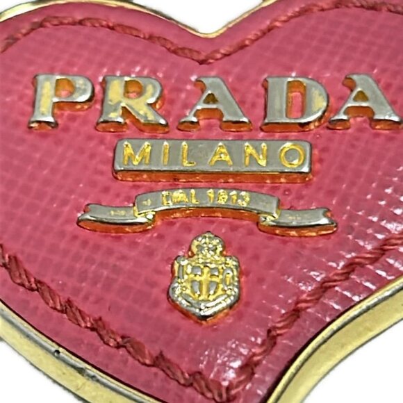 PRADA - Gold Pink Hardware Leather Bag Charm - Picture 4 of 5
